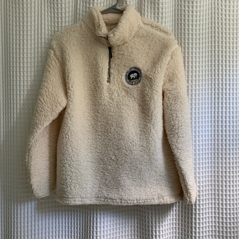 Ivory Ella quarter zip sherpa pullover